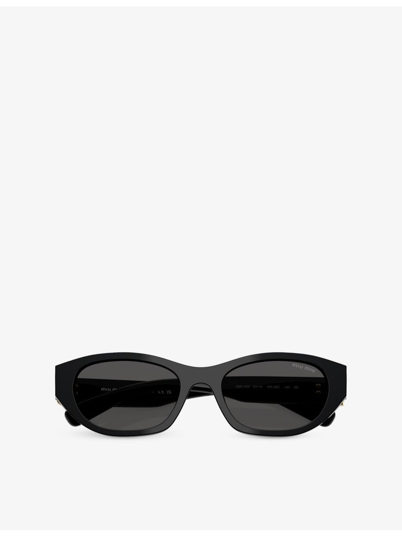 Miu Miu MU A03S oval acetate sunglasses, UK version