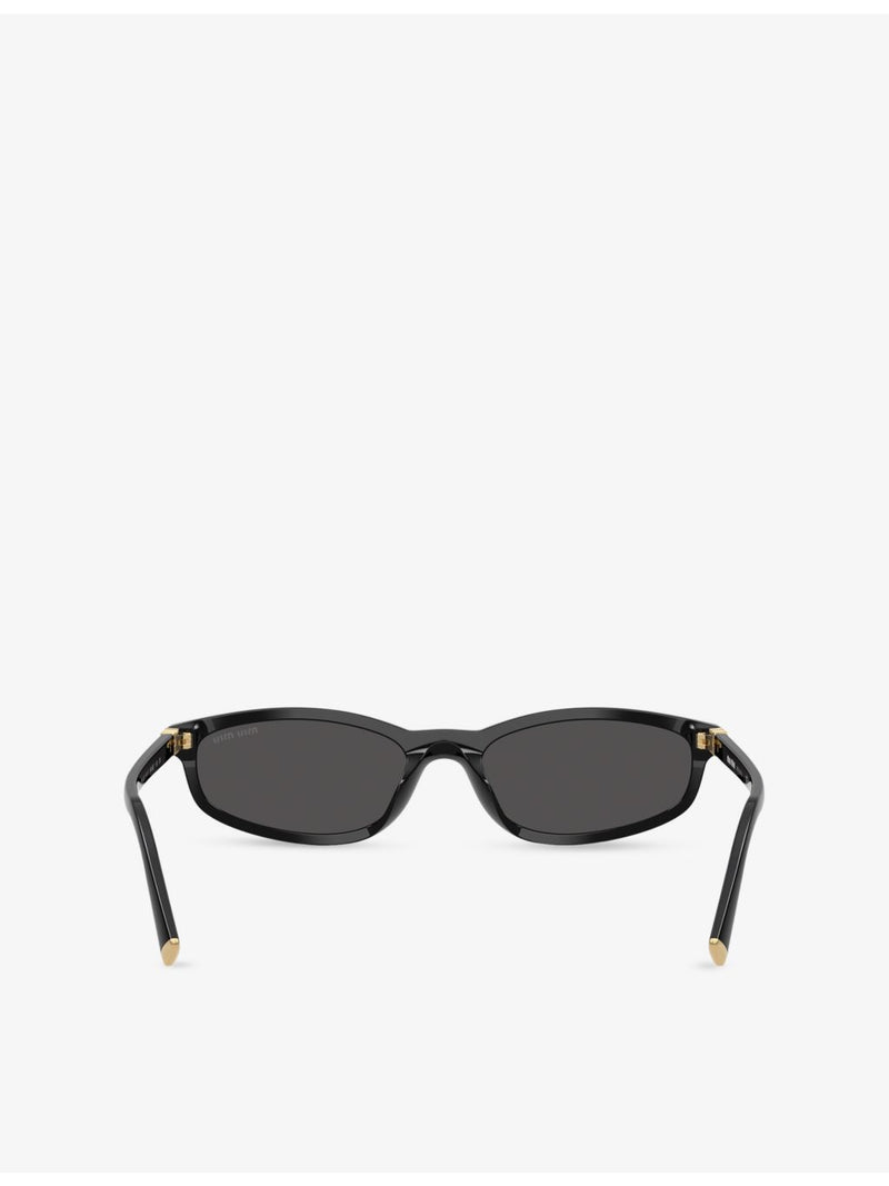 Miu Miu acetate oval sunglasses with tinted lenses, UK version