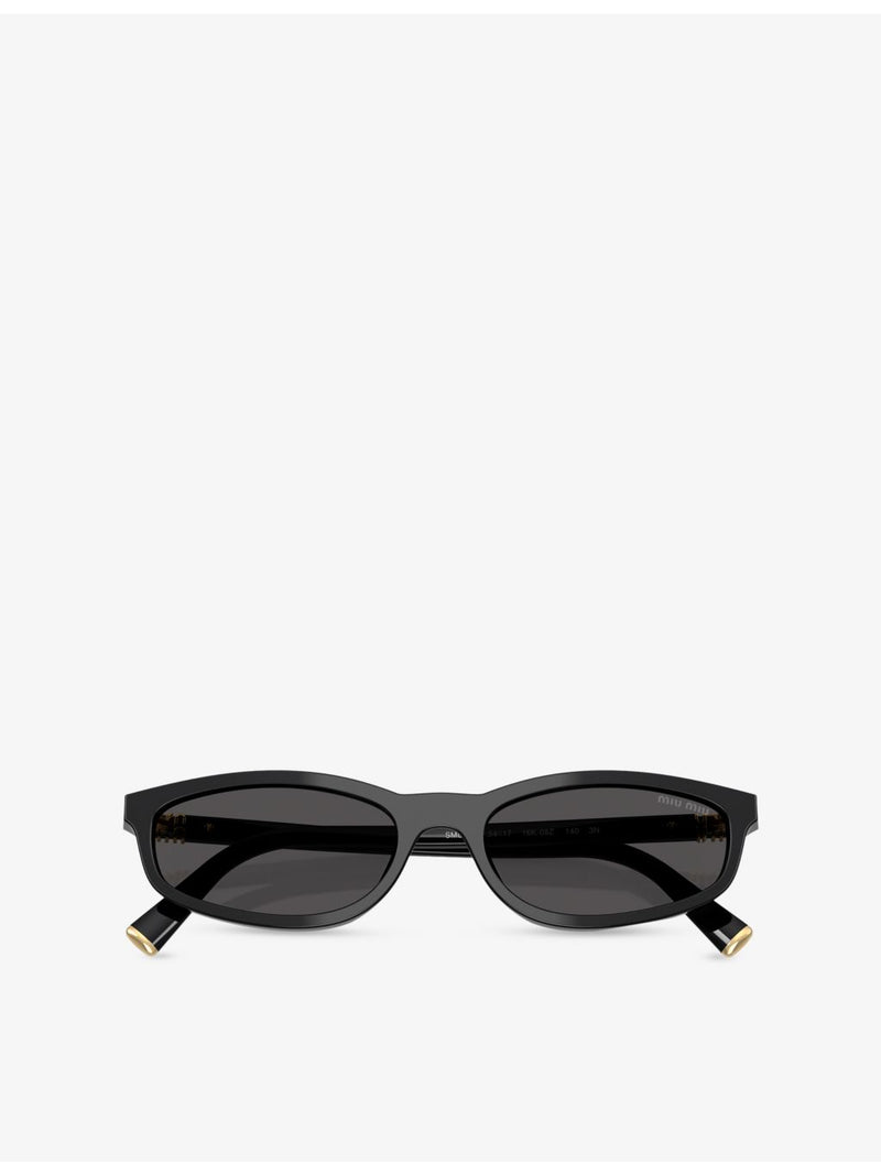 Miu Miu acetate oval sunglasses with tinted lenses, UK version