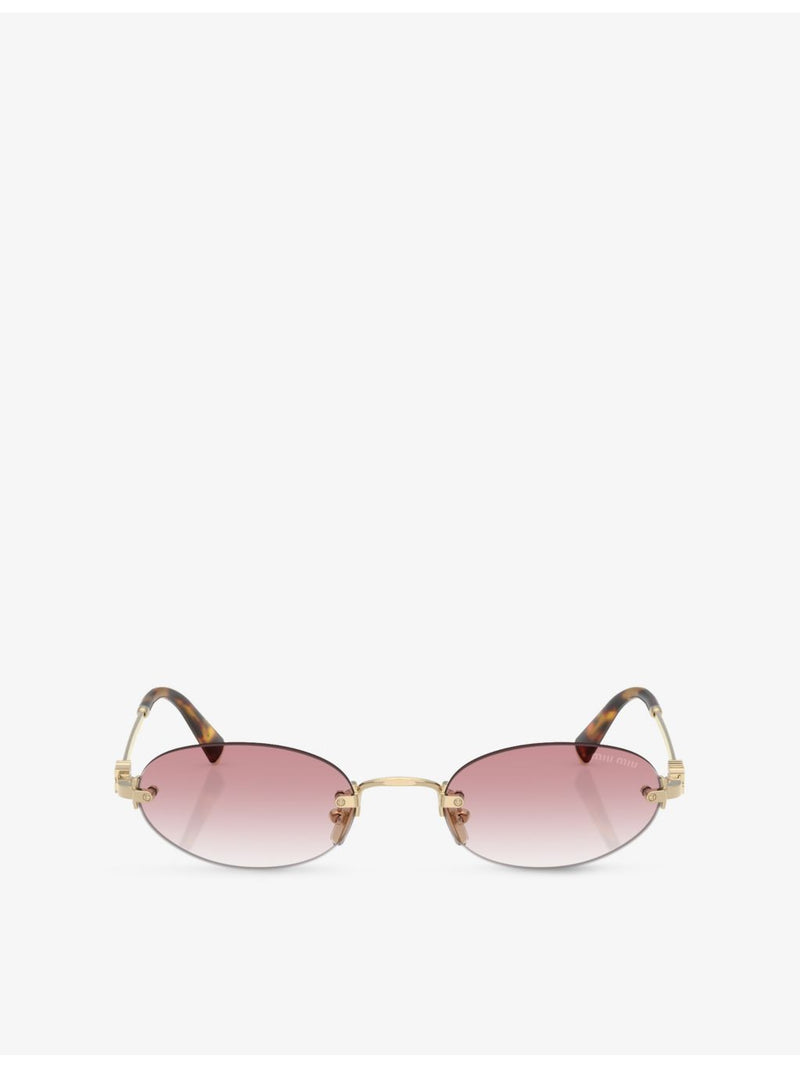 Miu Miu oval-frame metal sunglasses - British product