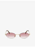 Miu Miu oval-frame metal sunglasses - British product