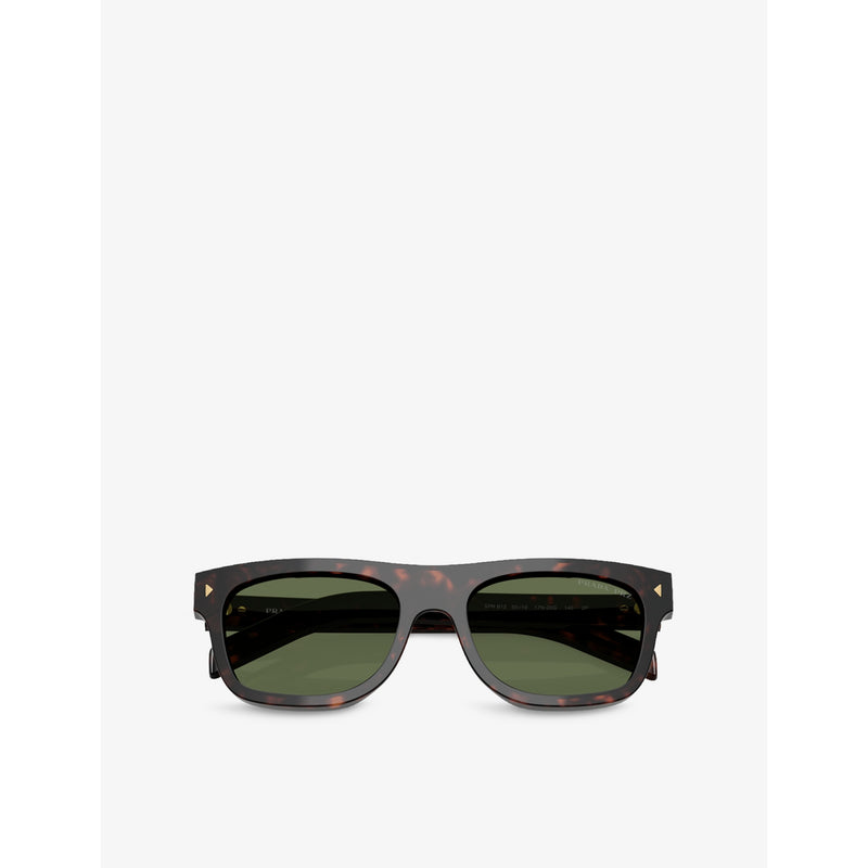 Prada PR B12S pillow-frame acetate sunglasses tortoiseshell - British product