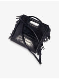 Maje fringed mock-croc leather cross-body bag, imported from the UK
