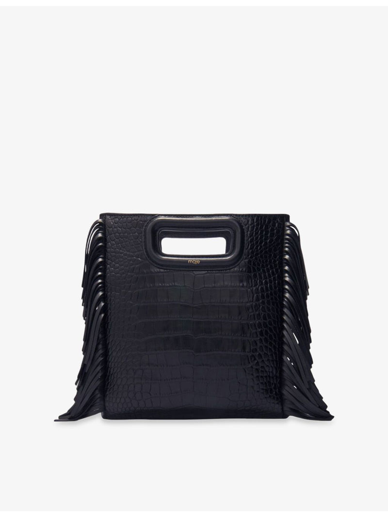 Maje fringed mock-croc leather cross-body bag, imported from the UK