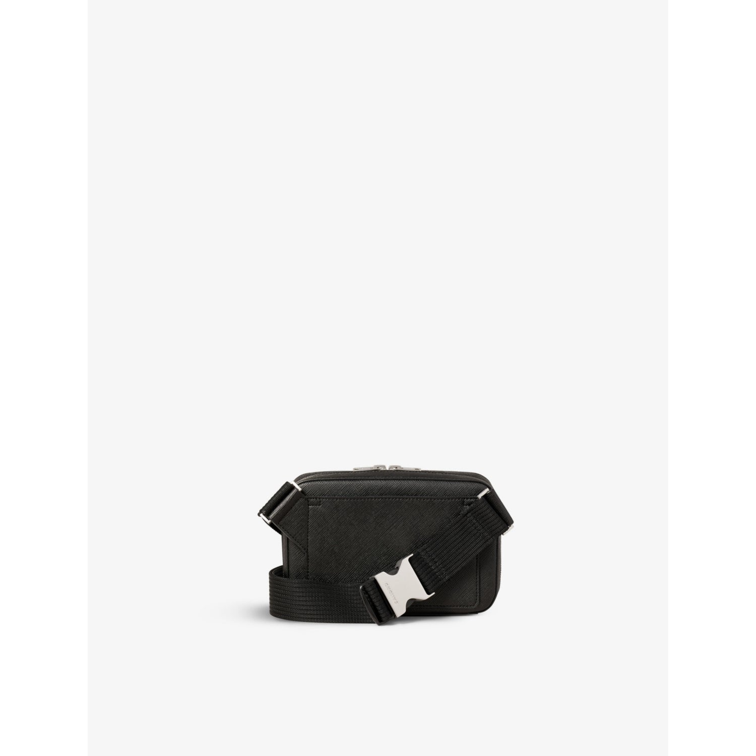 Sandro small leather bag with saffiano texture, logo embossed (British brand)