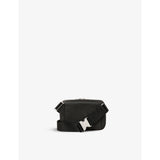 Sandro small leather bag with saffiano texture, logo embossed (British brand)