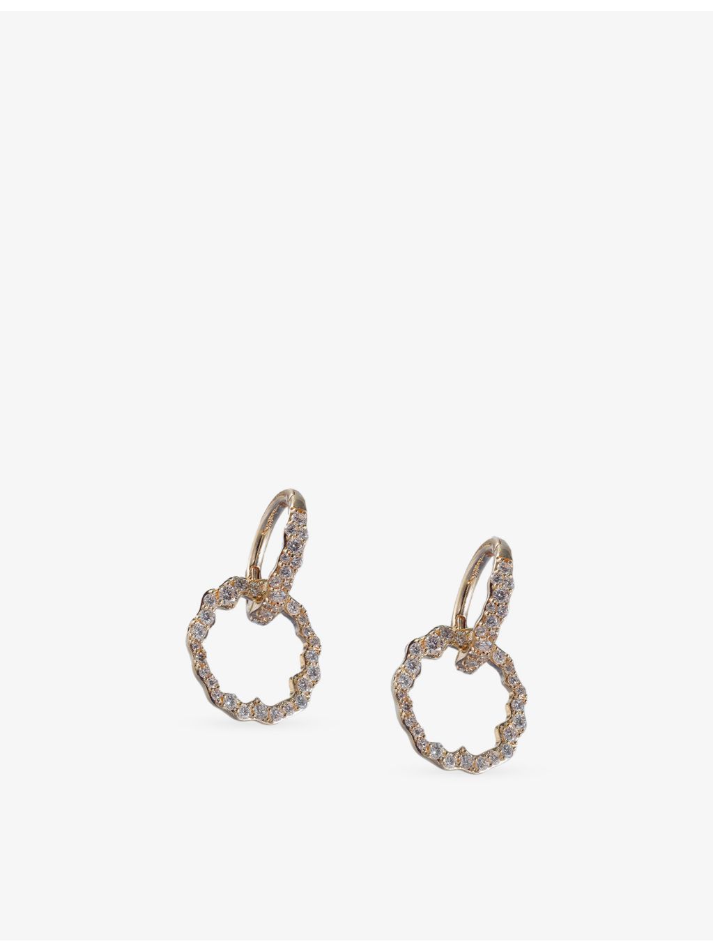 Astley Clarke 14ct yellow gold diamond hoop earrings, imported from the UK