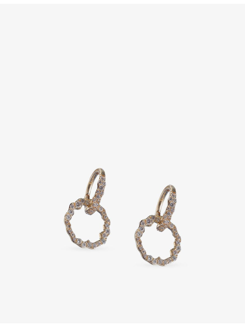 Astley Clarke 14ct yellow gold diamond hoop earrings, imported from the UK