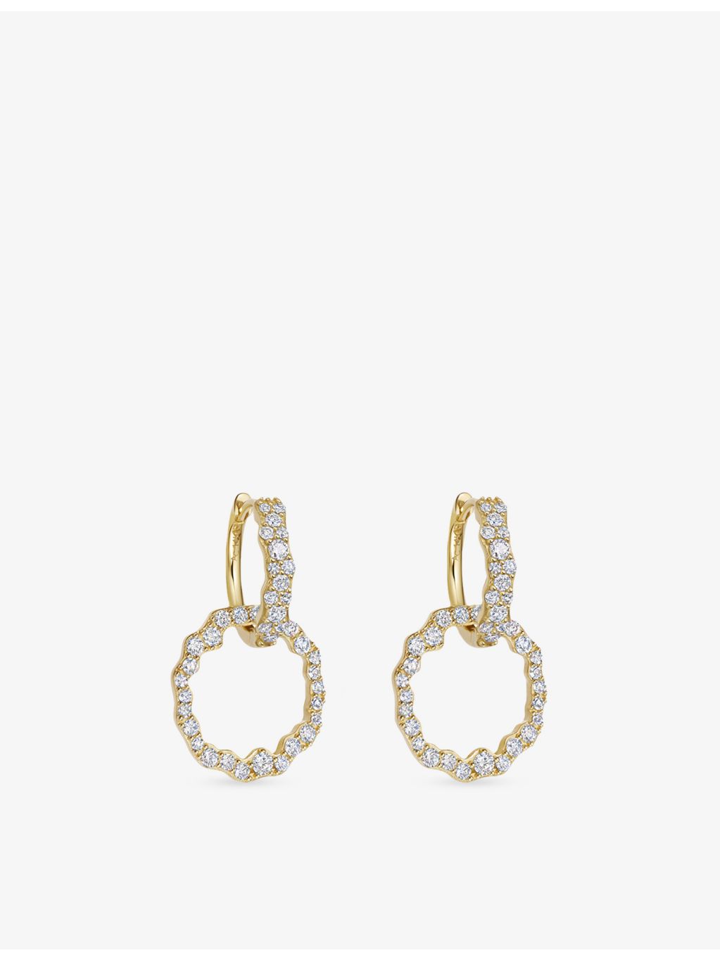 Astley Clarke 14ct yellow gold diamond hoop earrings, imported from the UK