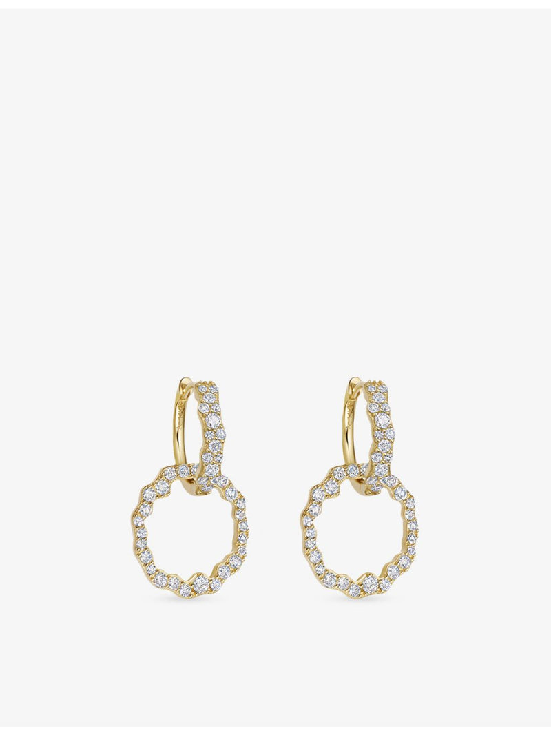 Astley Clarke 14ct yellow gold diamond hoop earrings, imported from the UK