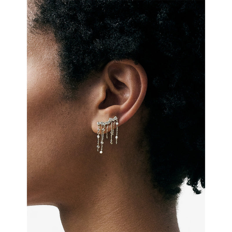 Astley Clarke Asteri chain crawler earrings 14ct gold 0.84ct diamond (British brand)