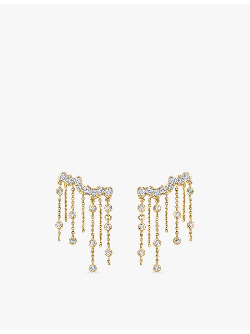 Astley Clarke Asteri chain crawler earrings 14ct gold 0.84ct diamond (British brand)