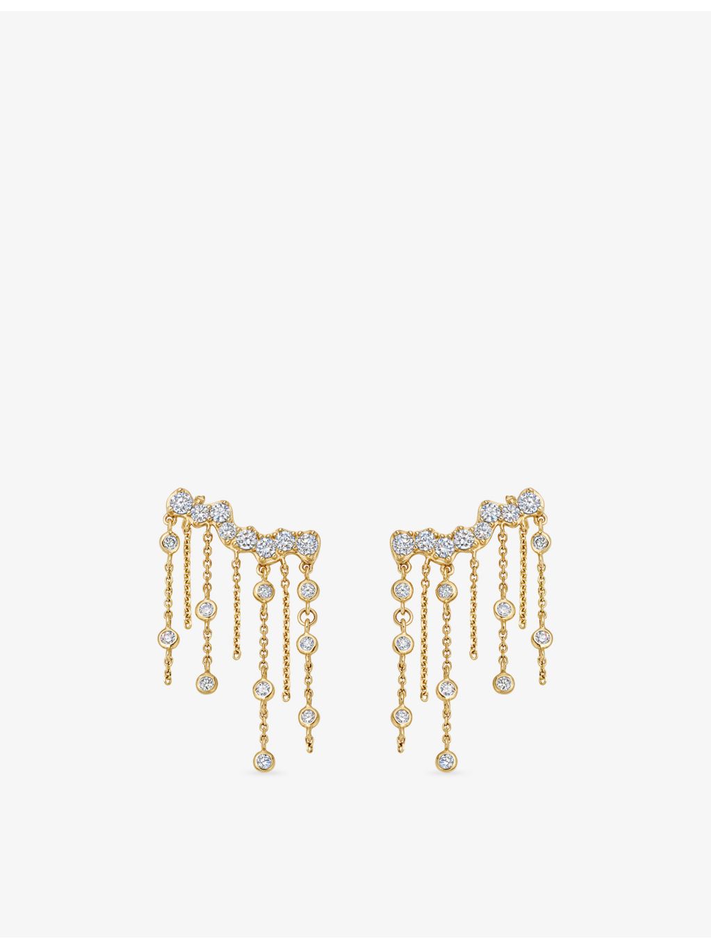 Astley Clarke Asteri chain crawler earrings 14ct gold 0.84ct diamond (British brand)