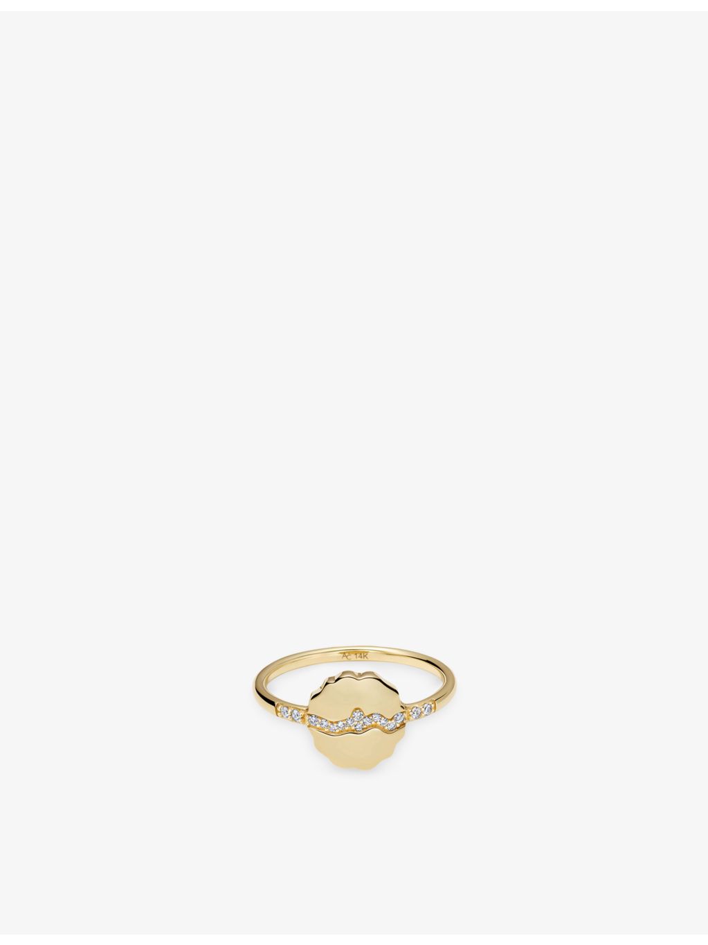 Astley Clarke yellow gold ring with lab-grown diamond, imported from the UK