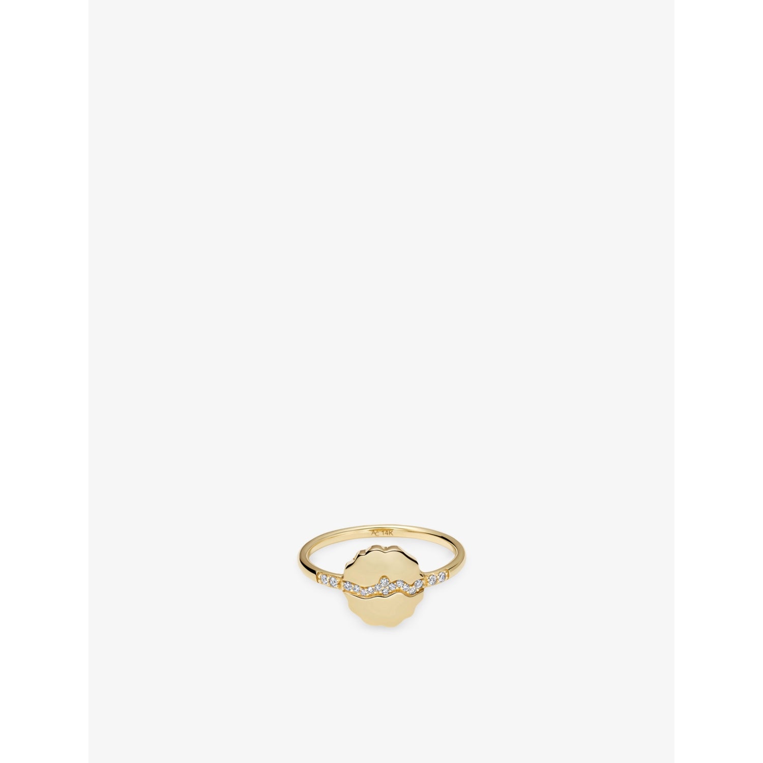 Asteri 14ct Yellow-Gold And 0.074ct Lab-Diamond Ring - L