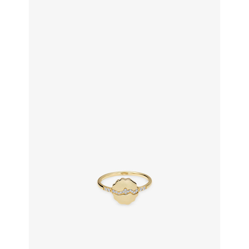 Asteri 14ct Yellow-Gold And 0.074ct Lab-Diamond Ring - L