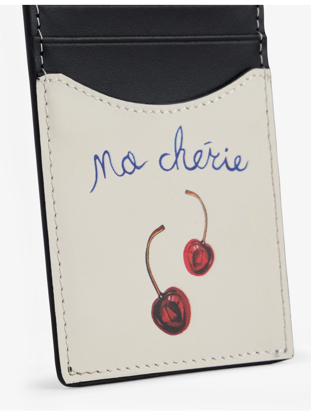 Duke + Dexter compact cherry printed leather card holder, UK version