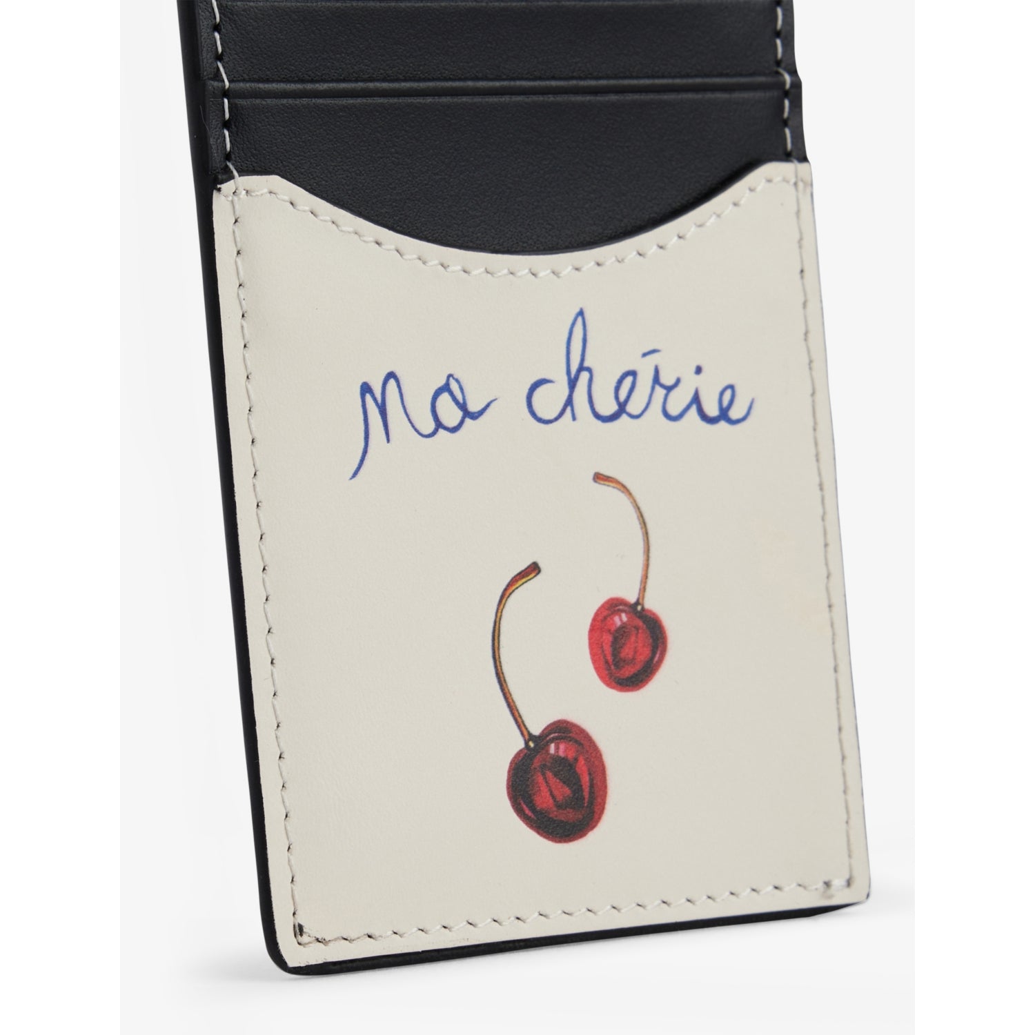 Duke + Dexter compact cherry printed leather card holder, UK version