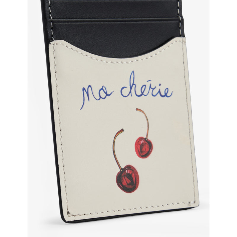 Duke + Dexter compact cherry printed leather card holder, UK version