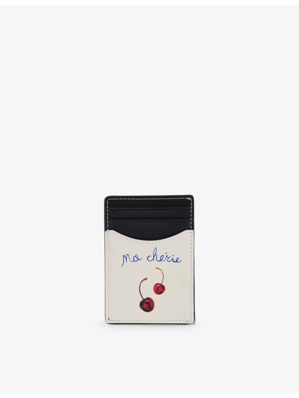 Duke + Dexter compact cherry printed leather card holder, UK version