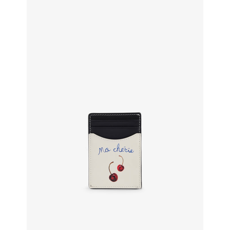 Duke + Dexter compact cherry printed leather card holder, UK version