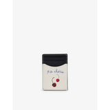 Duke + Dexter compact cherry printed leather card holder, UK version