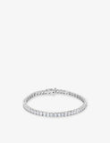 CARAT London Kayla Tennis White-Gold Plated Sterling-Silver and Cubic Zirconia Bracelet