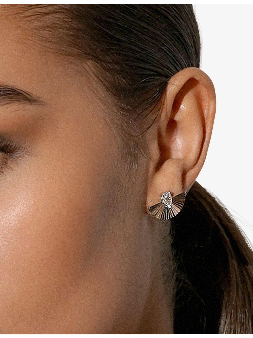 CARAT London Celene Fan sterling silver cubic zirconia earrings, UK version
