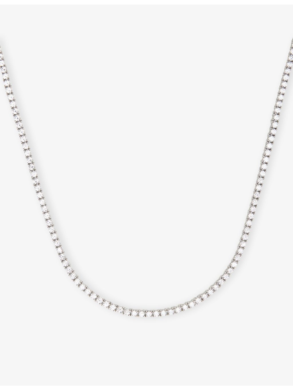 CARAT London white-gold plated sterling-silver cubic zirconia necklace 42cm (British brand)