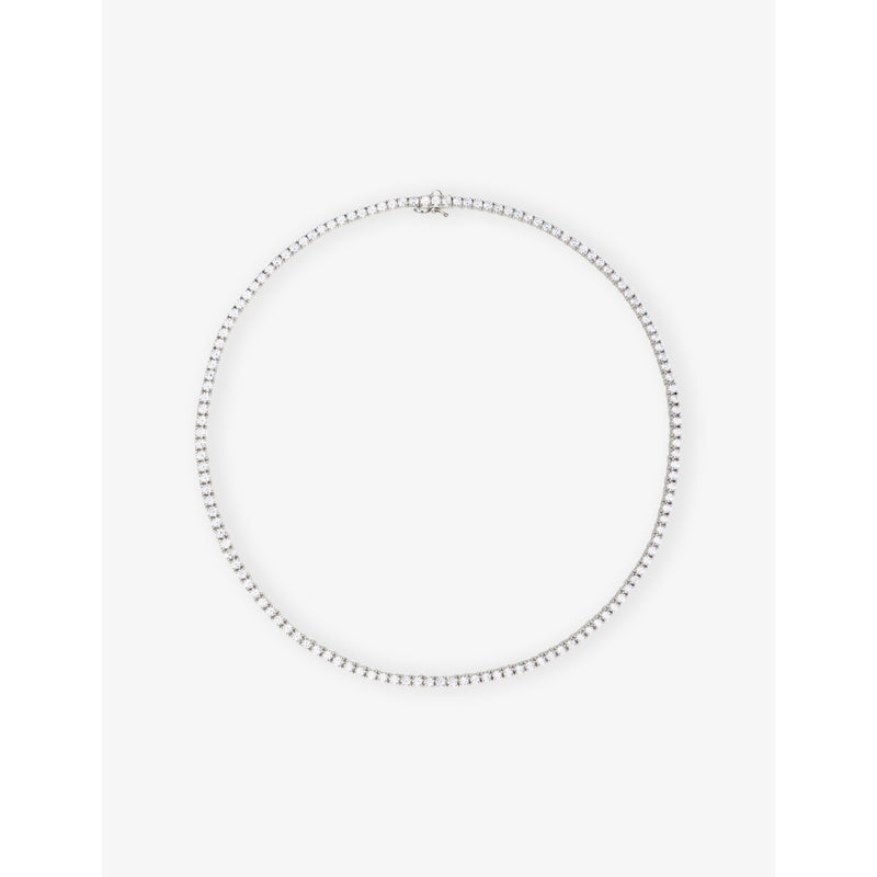 Prudence white-gold plated sterling-silver cubic zirconia necklace - S