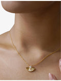 Carat London Celene Fan pendant gold vermeil with cubic zirconia, UK version