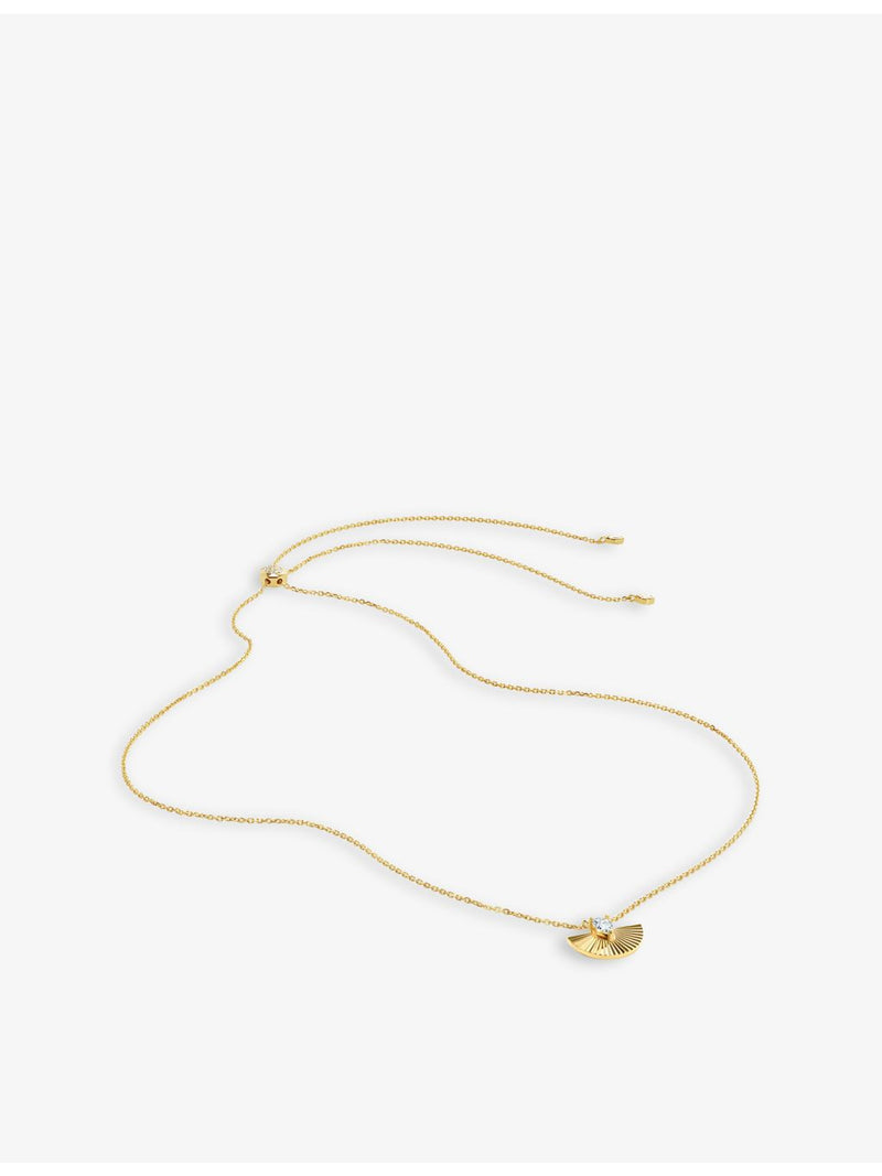 Carat London Celene Fan pendant gold vermeil with cubic zirconia, UK version