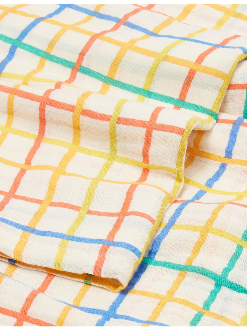 Bonnie Mob muslin blanket check-print 112cm, imported from the UK