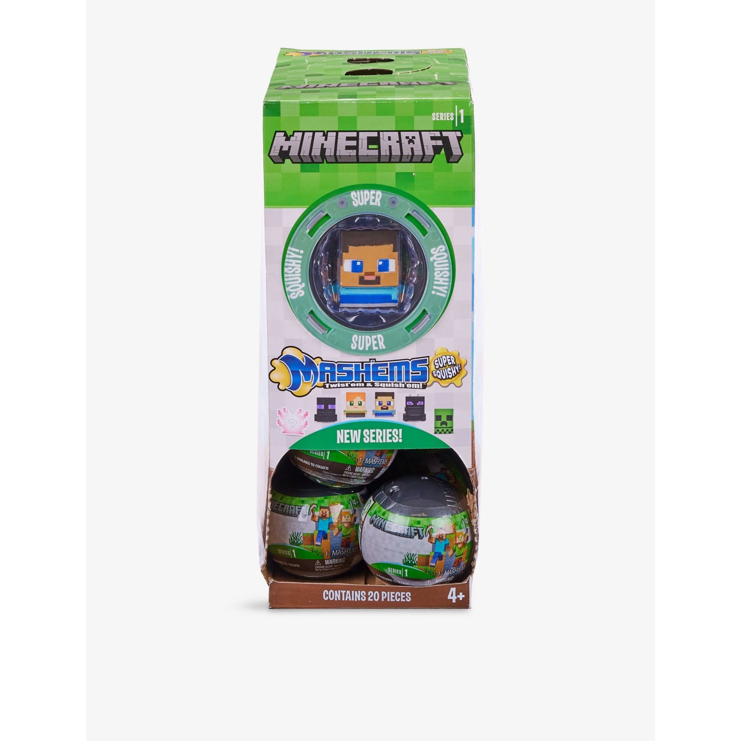 Mash'ems Minecraft toy assortment squishable surprise character 6cm, imported from the UK