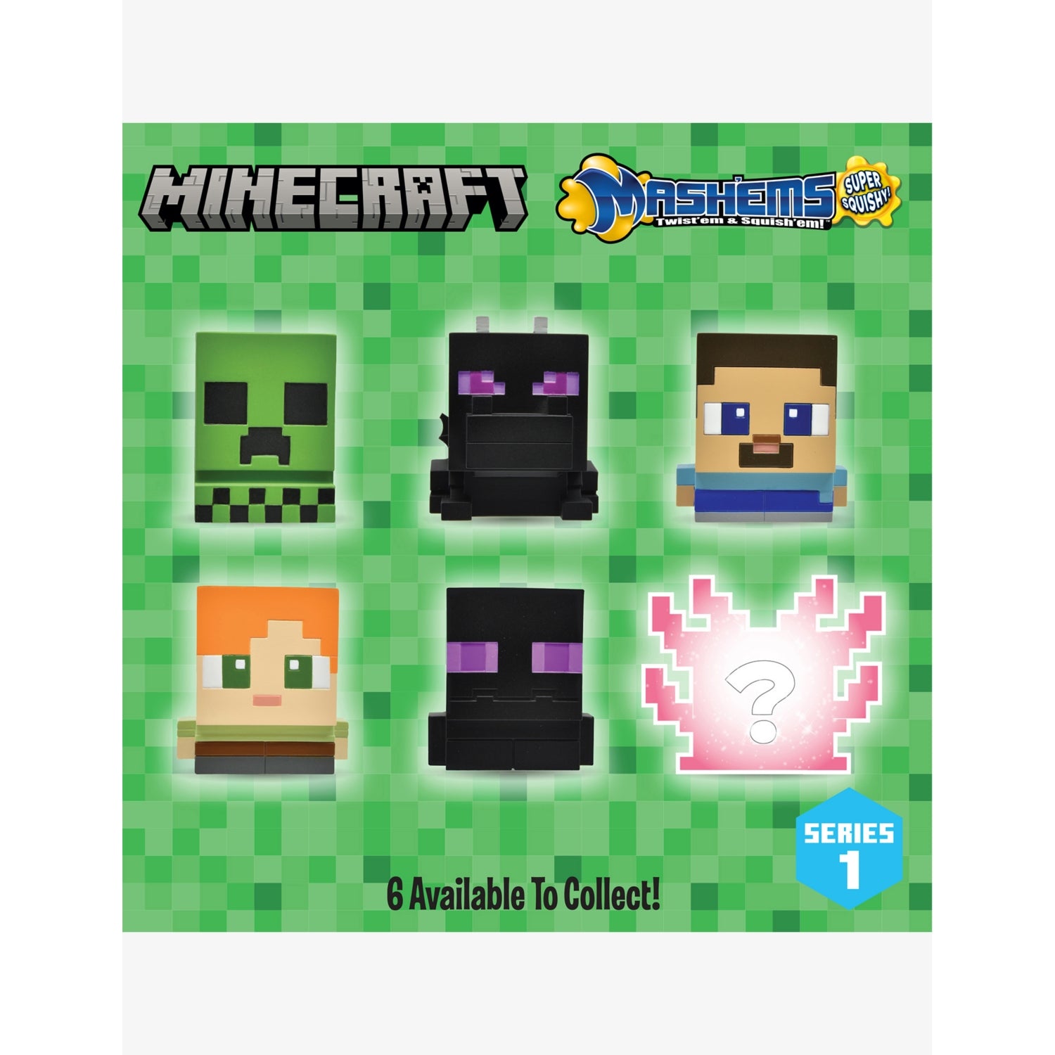 Mash'ems Minecraft toy assortment squishable surprise character 6cm, imported from the UK