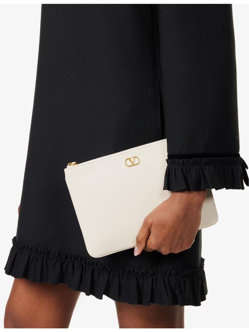 Valentino Garavani VLogo Signature leather pouch, imported from the UK