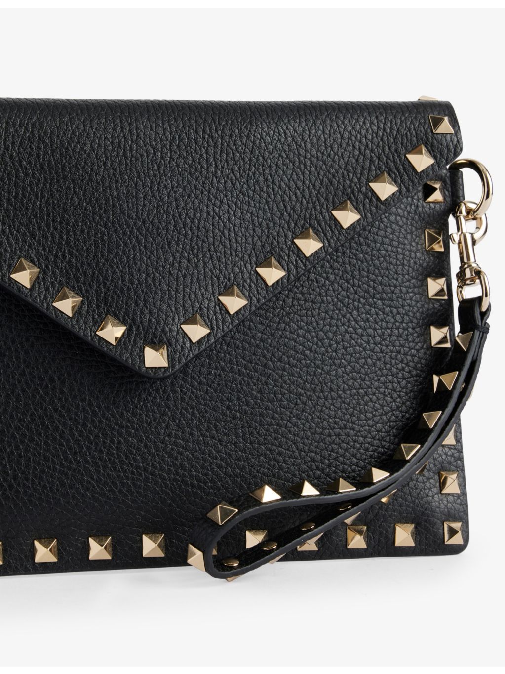 Valentino Garavani Rockstud grained-leather pouch, UK version