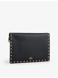 Valentino Garavani Rockstud grained-leather pouch, UK version