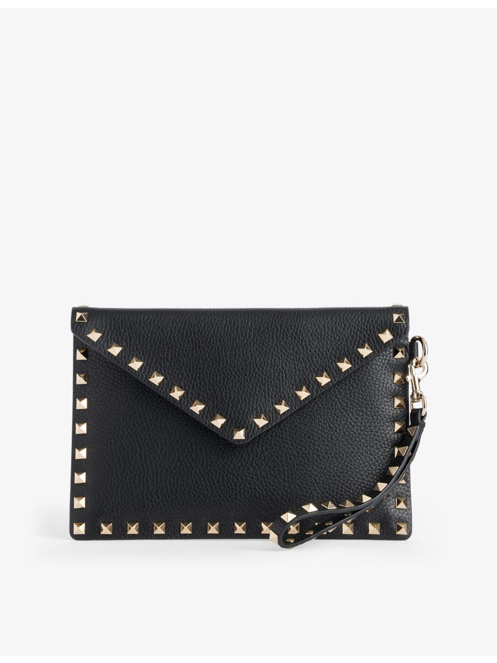 Valentino Garavani Rockstud grained-leather pouch, UK version