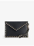 Valentino Garavani Rockstud grained-leather pouch, UK version