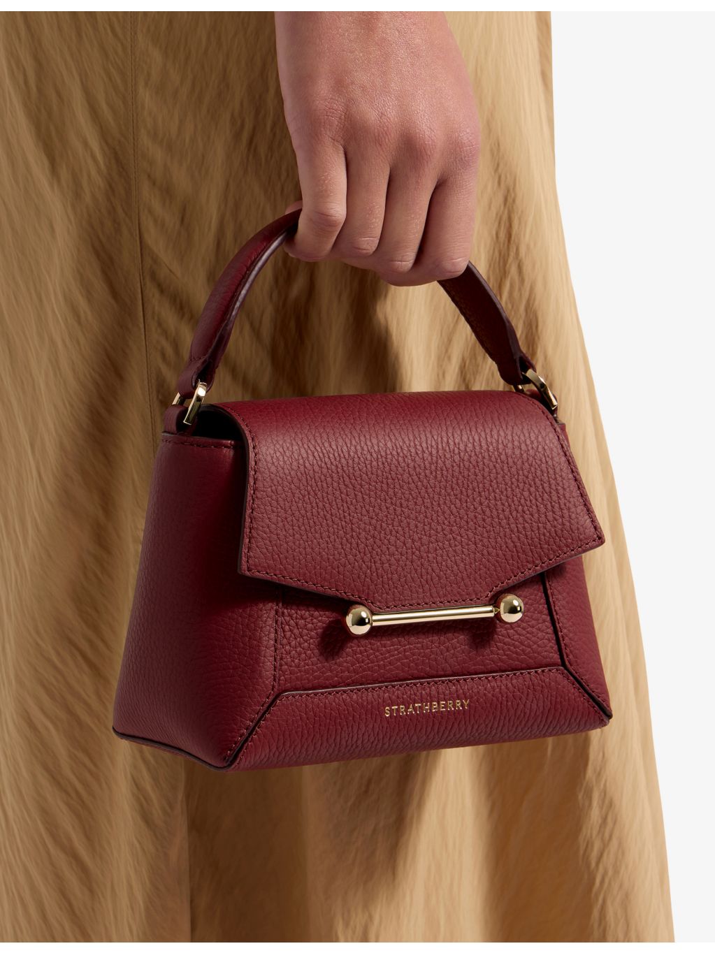 Strathberry Mosaic Nano leather top-handle bag, UK version