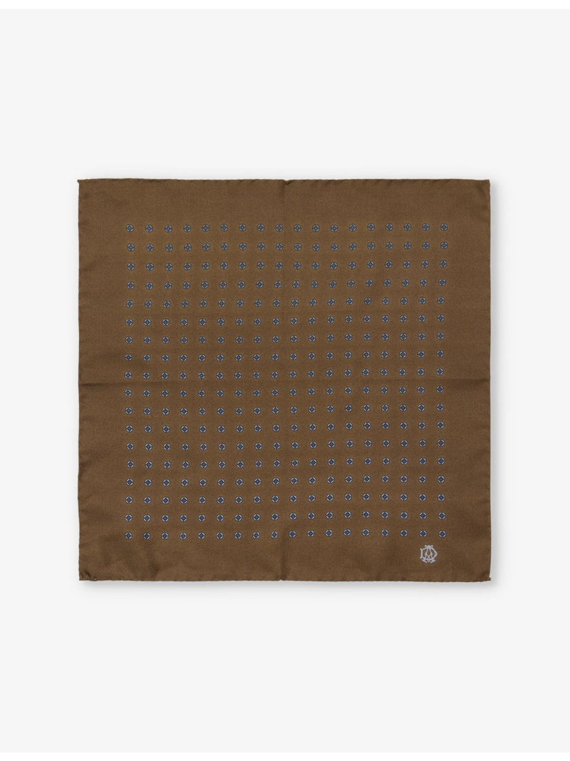 Dunhill printed silk pocket square 30cm, UK version