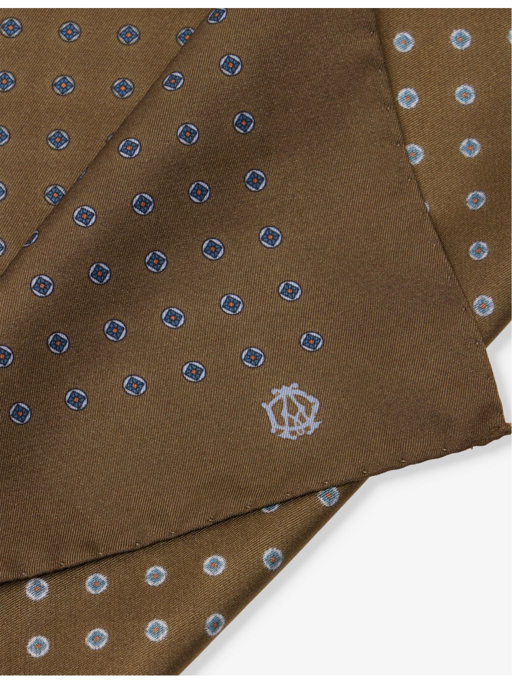 Dunhill printed silk pocket square 30cm, UK version