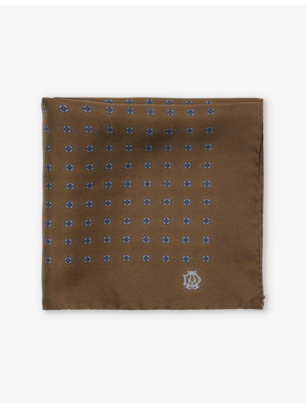 Dunhill printed silk pocket square 30cm, UK version