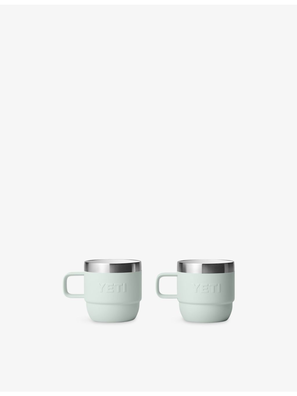 YETI Rambler 6oz stackable stainless steel mugs, imported from the UK