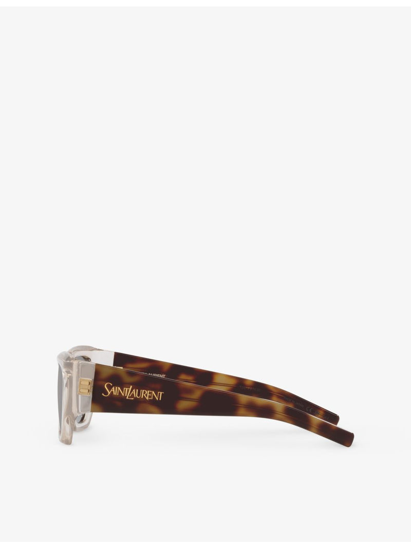 Saint Laurent rectangle-frame acetate sunglasses in tortoiseshell - British product