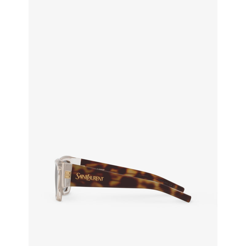 Saint Laurent rectangle-frame acetate sunglasses in tortoiseshell - British product