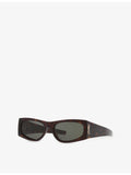 Saint Laurent tortoiseshell rectangle-frame acetate sunglasses, imported from the UK