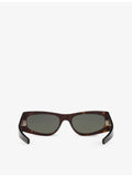 Saint Laurent tortoiseshell rectangle-frame acetate sunglasses, imported from the UK
