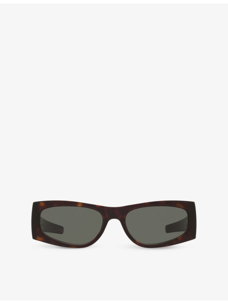 Saint Laurent tortoiseshell rectangle-frame acetate sunglasses, imported from the UK